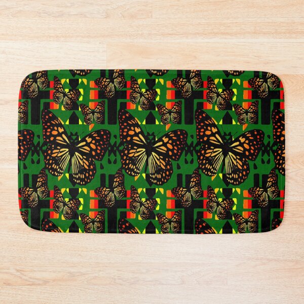 Item preview, Green / Black / Fire Color  Native Butterfly Blanket Print  designed and sold by JMWCD.