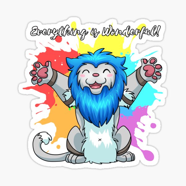Happy Paintsplash Derpkitty Sticker
