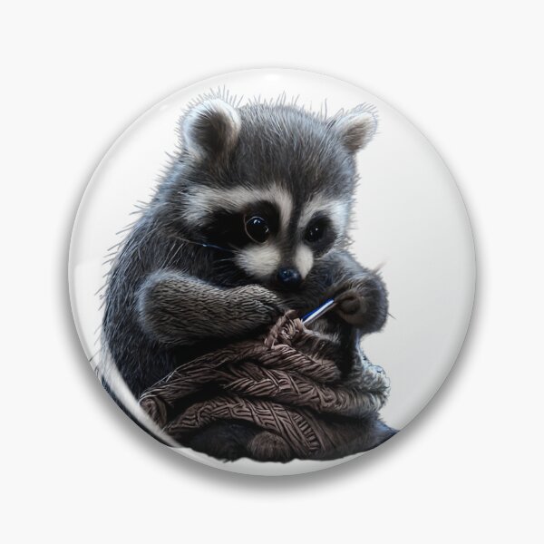 Item preview, Cute knitting raccoon designed and sold by trendygiftshop.