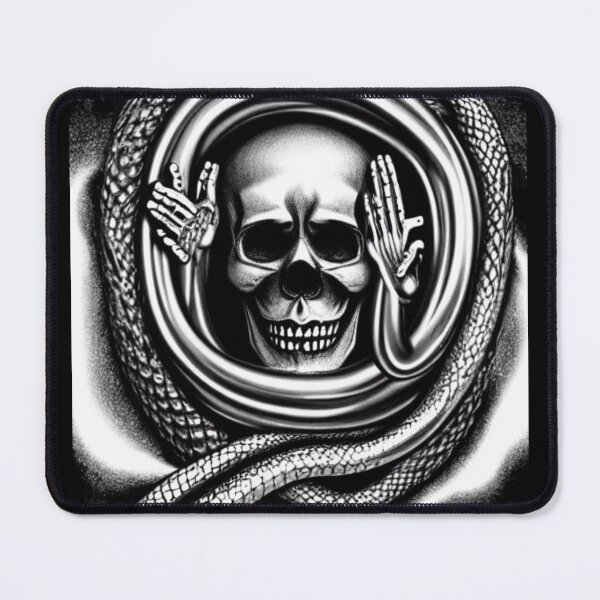 Item preview,  SILVER SHINY SKULL WITH METALLIC SNAKES AROUND designed and sold by DanaMire.