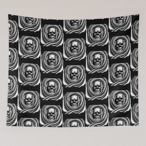 Item preview,  SILVER SHINY SKULL WITH METALLIC SNAKES AROUND designed and sold by DanaMire.
