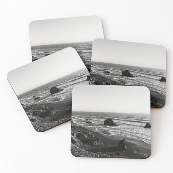 Item preview, Achromo Cali-Route 1 Along the Pacific Ocean,  Northern California Black and White Photography designed and sold by BossyCatHome.
