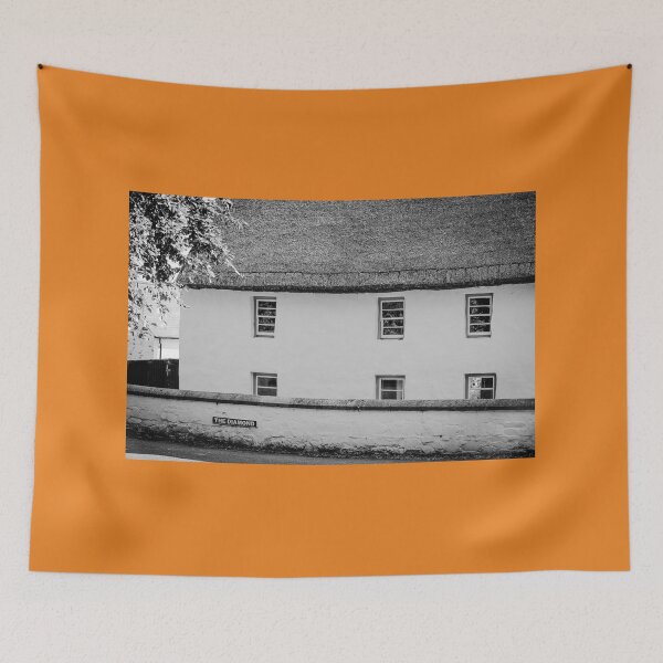 Item preview, Thatched Building on the Diamond bw Northern Ireland designed and sold by eddiebarronshop.
