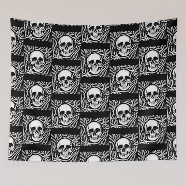 Item preview,   SKULL SKETCH WITH DRY BRANCHES LIKE HOLDING HANDS designed and sold by DanaMire.