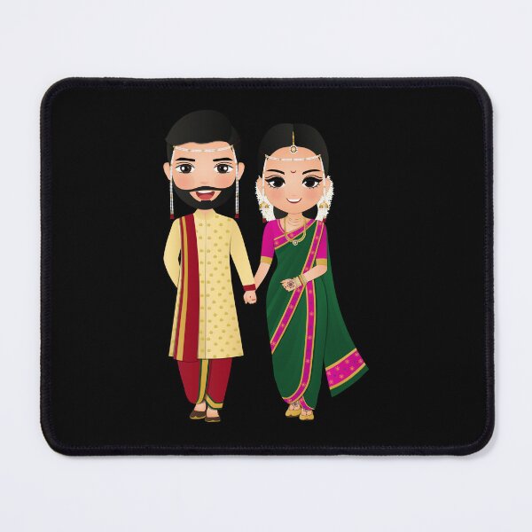 Item preview, Indian Couple In Traditional Clothes designed and sold by PotluckPrints.