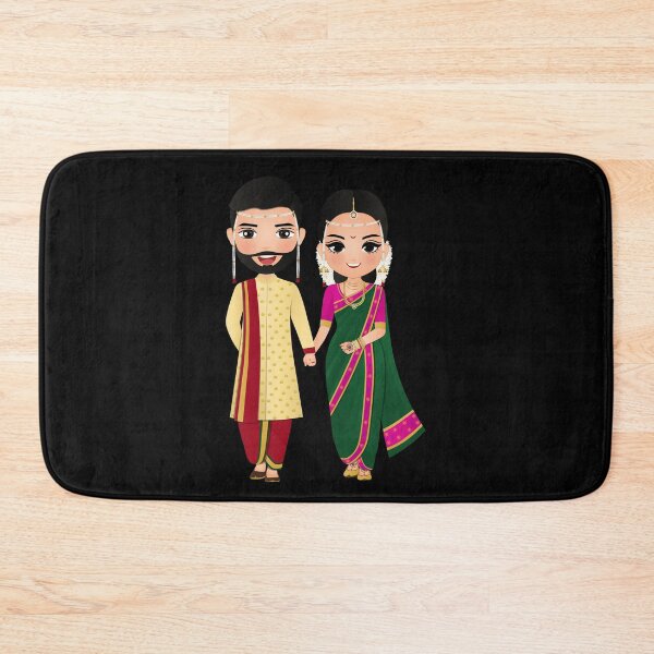 Item preview, Indian Couple In Traditional Clothes designed and sold by PotluckPrints.