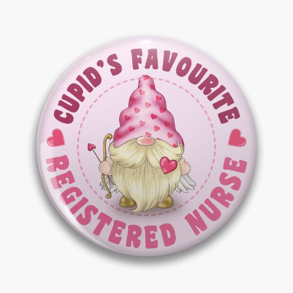 Item preview, Cupid's Favourite Registered Nurse - Pink gnome design for Valentines Day! designed and sold by TaraGbear.