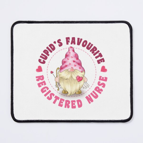 Item preview, Cupid's Favourite Registered Nurse - Pink gnome design for Valentines Day! designed and sold by TaraGbear.