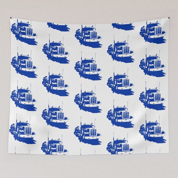 Item preview, Freightliner classic 1980s big rig truck monoblock blue designed and sold by soitwouldseem.