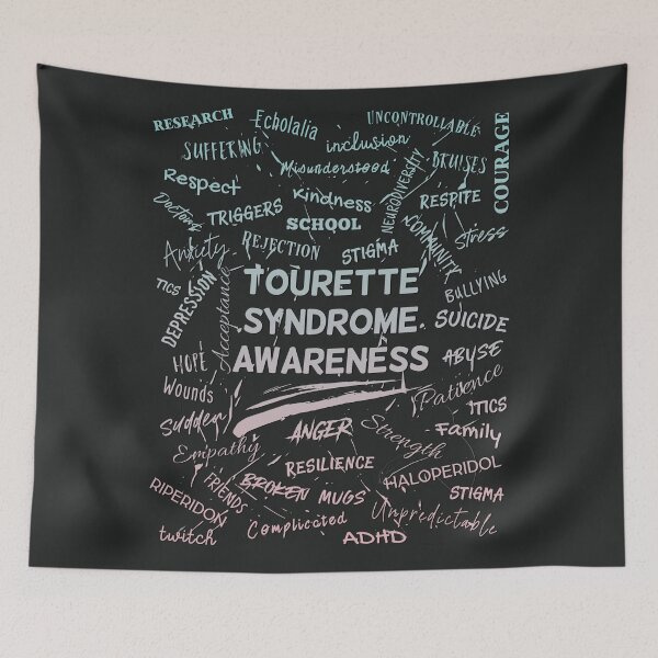 Item preview, Tourette Syndrome Awareness - Typography Word Description of Life With Tourettes designed and sold by MJDezigns.