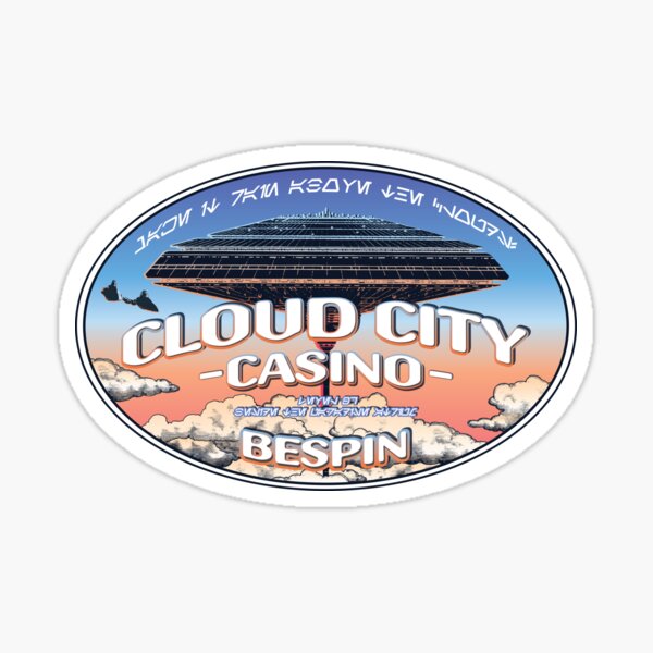 Vista previa del artículo con la obra «"Cloud City Casino, Bespin" (inglés / Aurebesh) ¡Diles que Lando te envió!», diseñado y vendido por Vertigo Creative.