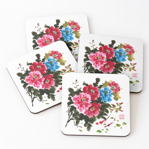 Item preview, Peony and Koi Fish designed and sold by joannahliu.