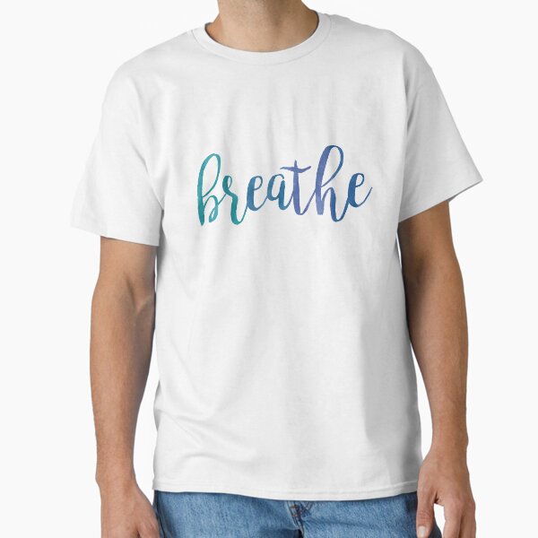 Aperçu de l'œuvre Citation inspirante typographique à l'aquarelle Breathe créée et vendue par blueskywhimsy.