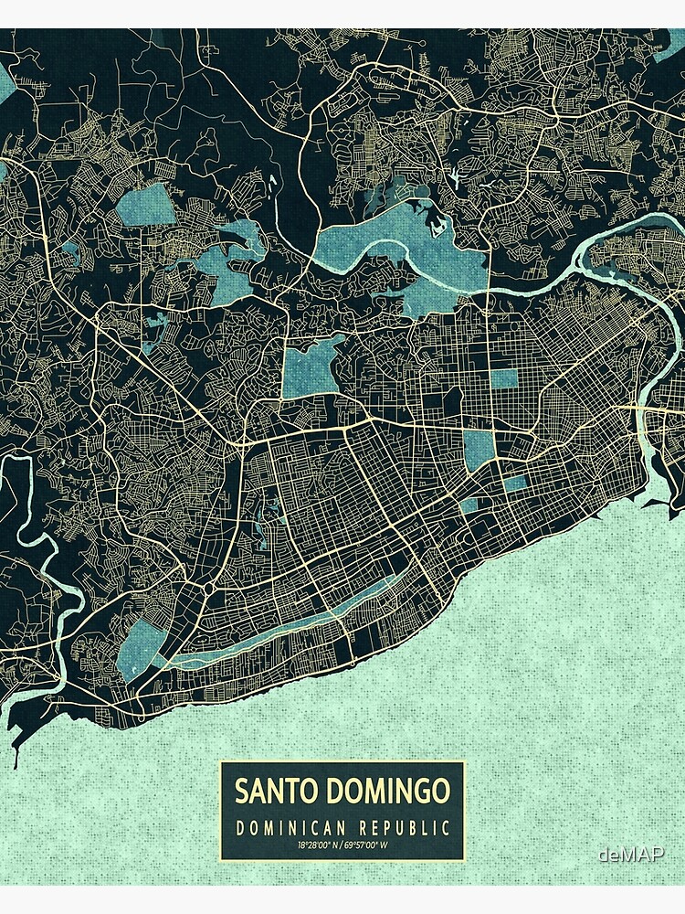 "Santo Domingo City Map of Dominican Republic - Summer" Poster for Sale by deMAP  Redbubble