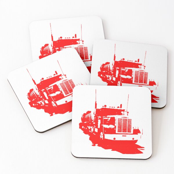 Item preview, Freightliner classic 1980s big rig truck monoblock red designed and sold by soitwouldseem.