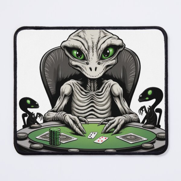 Item preview, Poker player, Bluff Poker face, Funny alien art designed and sold by YZO-Design.
