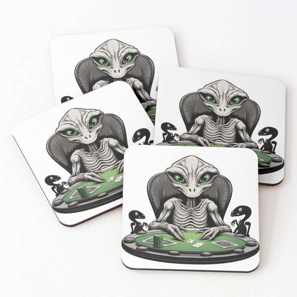 Item preview, Poker player, Bluff Poker face, Funny alien art designed and sold by YZO-Design.