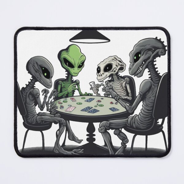 Item preview, Poker player, Poker face, Funny alien art designed and sold by YZO-Design.