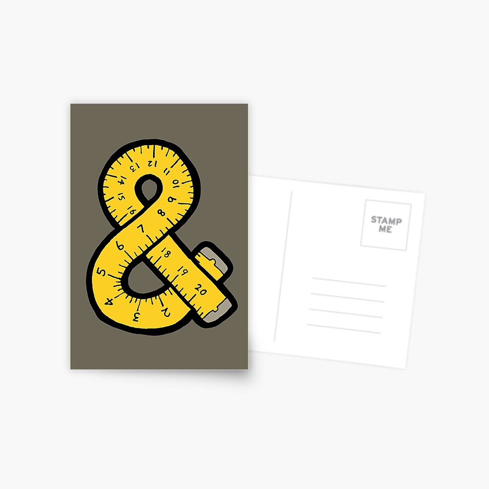 Ampersand Measuring Tape Postcard