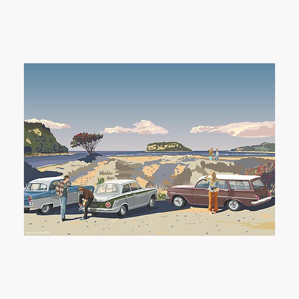 Item preview, Whangamata Beach at dusk designed and sold by contourcreative.