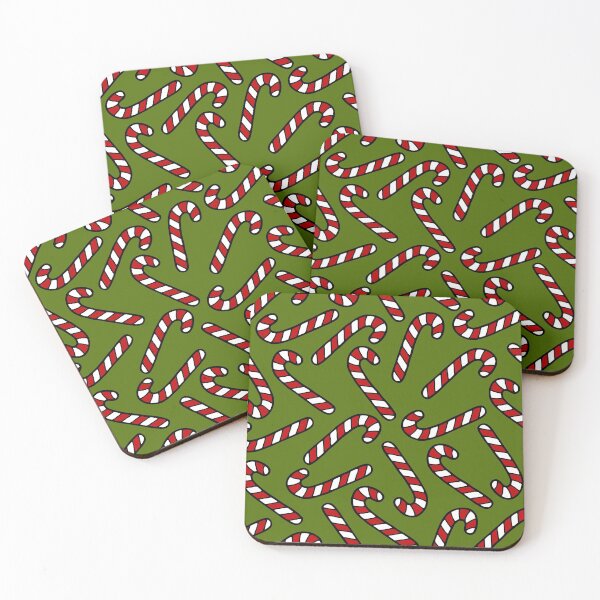 Candy Cane Pattern Coasters (Set of 4)