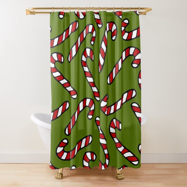 Candy Cane Pattern Shower Curtain