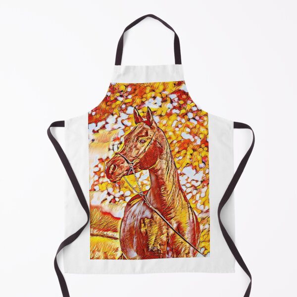 Item preview, Arabian horse sitting in front of a tree – warm colors digital art designed and sold by NickoPrints.
