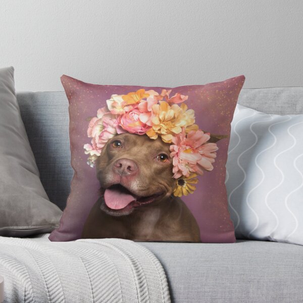 Flower Power, Topaz Throw Pillow