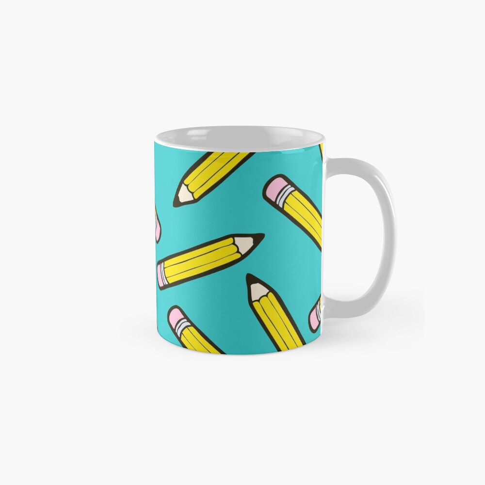 Pencil Power Blue Pattern Classic Mug