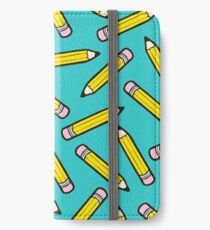 Pencil Power Blue Pattern iPhone Wallet/Case/Skin