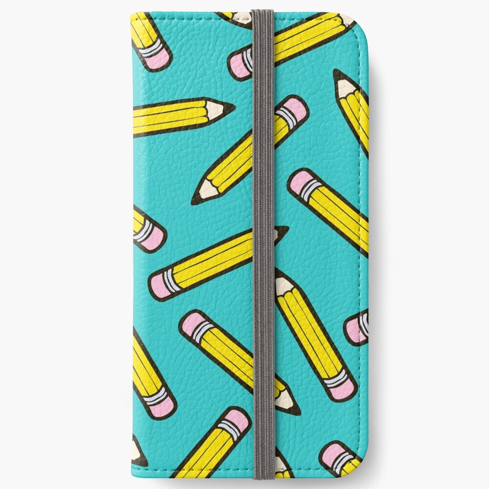 Pencil Power Blue Pattern iPhone Wallet