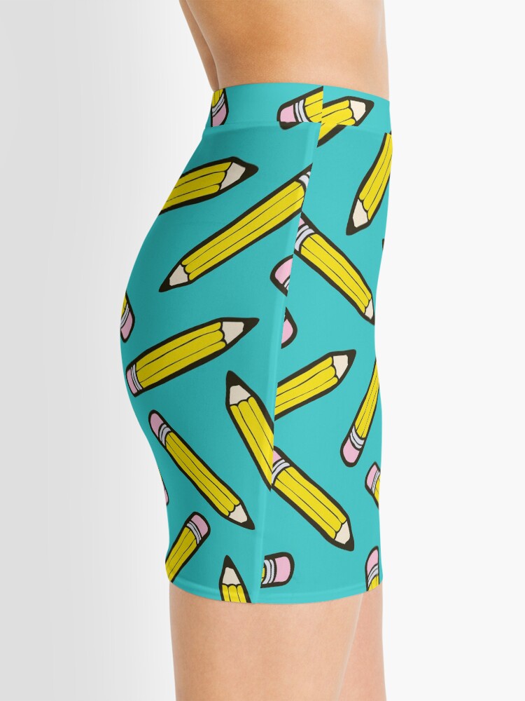 Alternate view of Pencil Power Blue Pattern Mini Skirt
