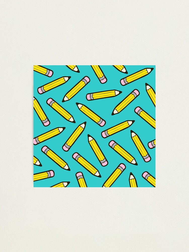 Alternate view of Pencil Power Blue Pattern Photographic Print