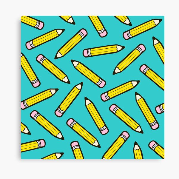 Pencil Power Blue Pattern Canvas Print