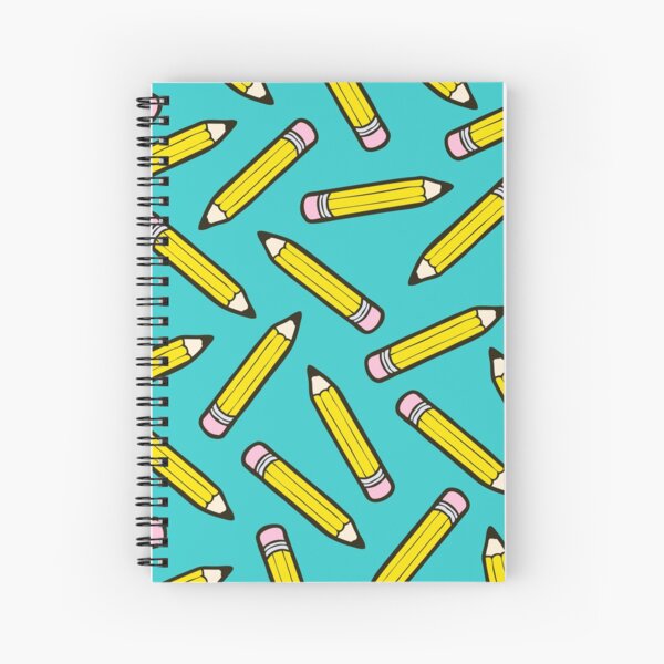 Pencil Power Blue Pattern Spiral Notebook