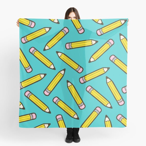 Pencil Power Blue Pattern Scarf