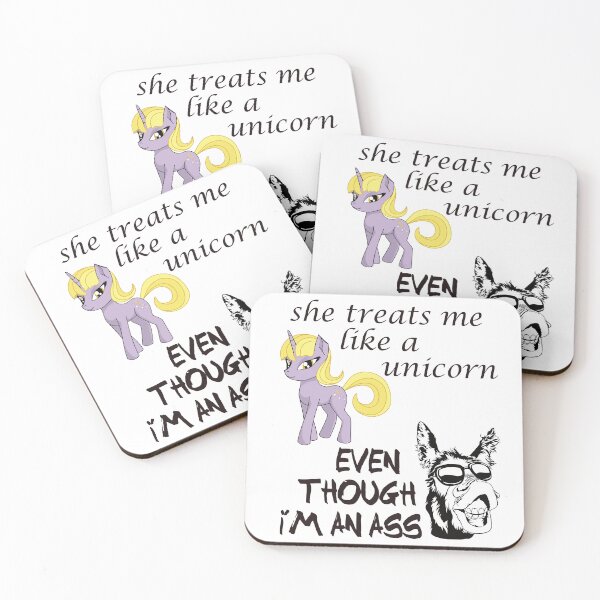 Item preview, She Treats Me Like A Unicorn, Even Though I'm An Ass - Funny Valentine's Day Design designed and sold by DerekJSmith.
