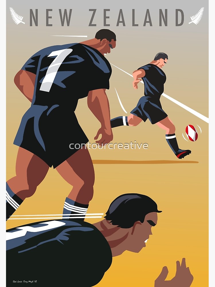 Disover Kickoff Rugby New Zealand Premium Matte Vertical Poster