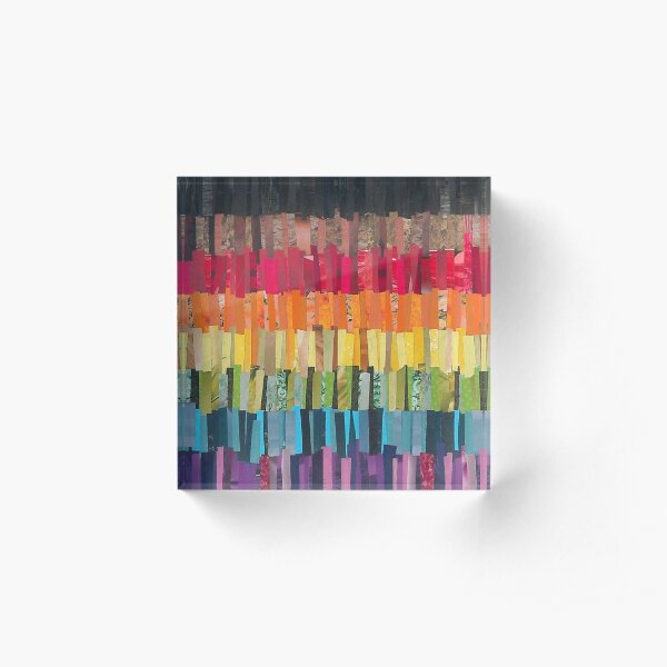 Philadelphia Gay Pride Flag Collage Acrylic Block