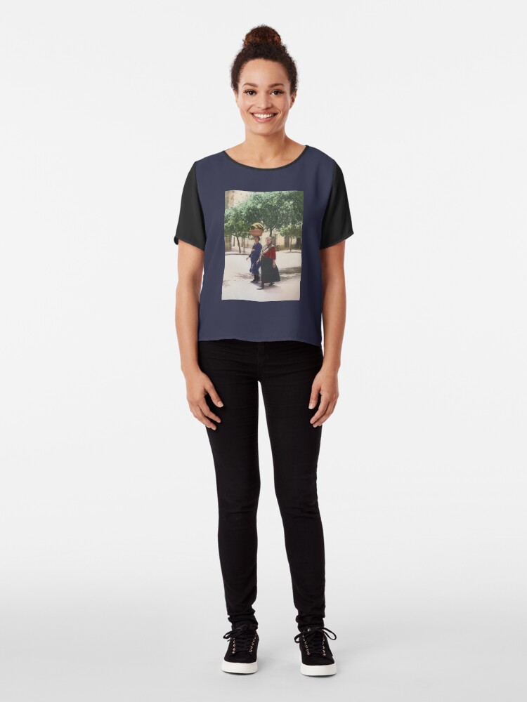 Alternate view of Italy, San Severo. Two Women Walking, 1944. Chiffon Top