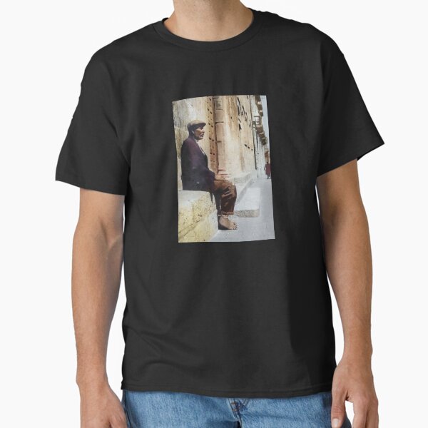 Item preview, Italy, San Severo. Man Sitting Near a Church, 1944. designed and sold by UltraQuirky.