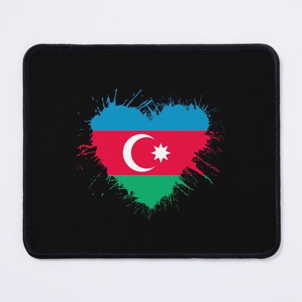 Item preview, Azerbaijan Heart Flag designed and sold by 1681830934131.