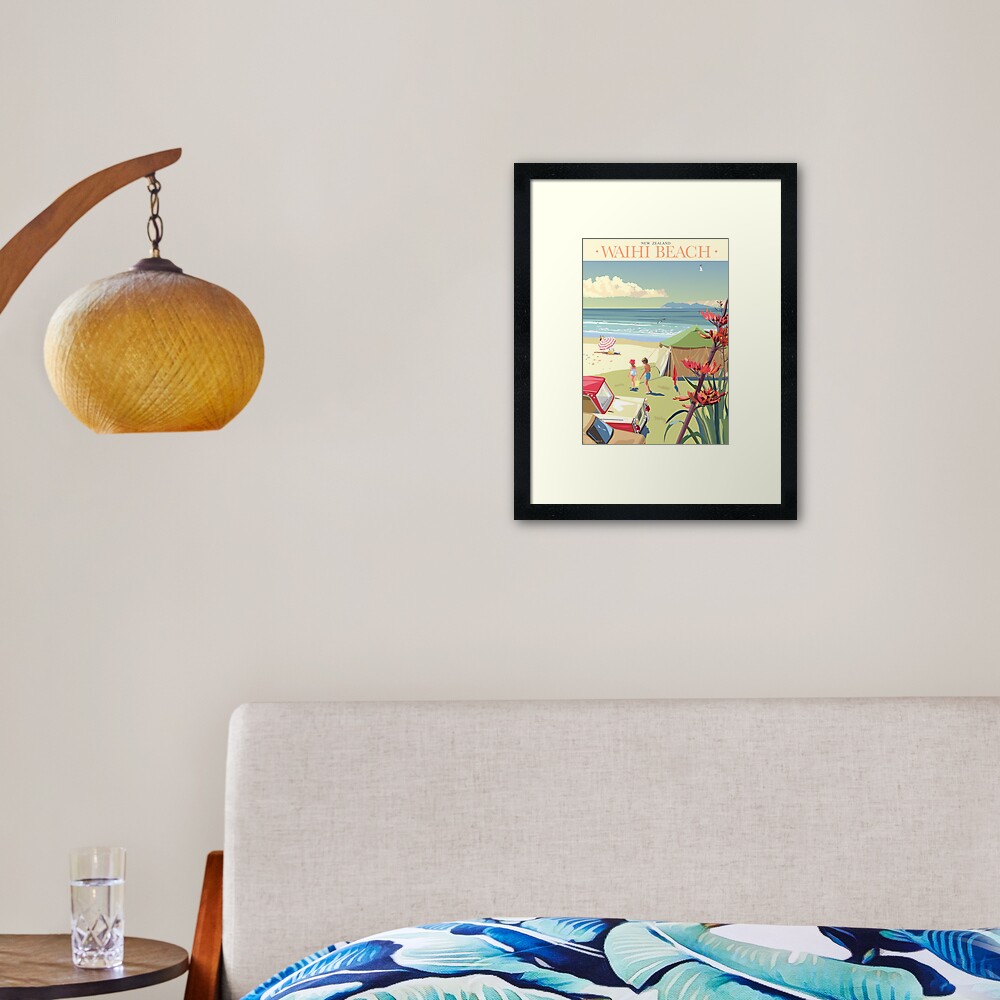 "Waihi Beach, New Zealand" Framed Art Print for Sale by contourcreative