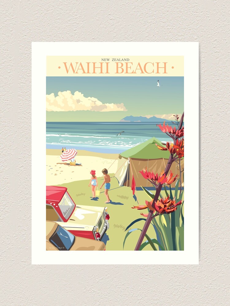 "Waihi Beach, New Zealand" Art Print for Sale by contourcreative