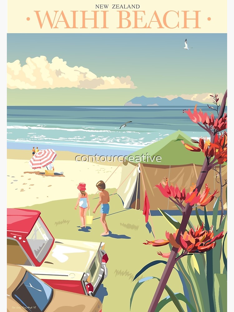 "Waihi Beach, New Zealand" Art Print for Sale by contourcreative