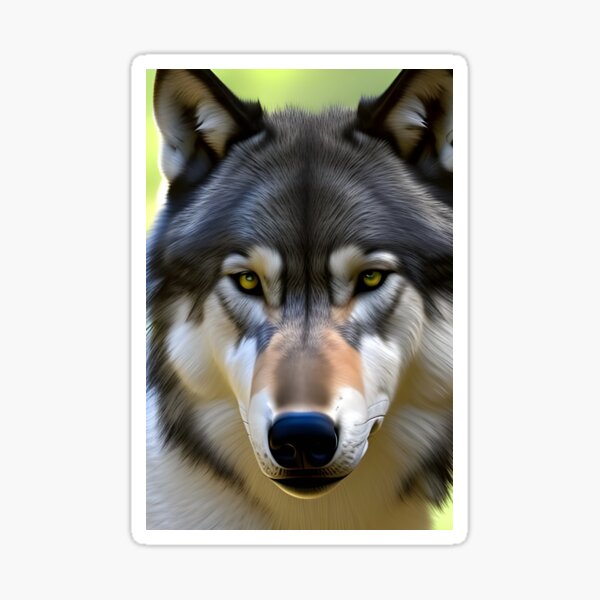 "Grey Wolf 4, Ai Generated Art " Sticker for Sale by GeminiSq | Redbubble