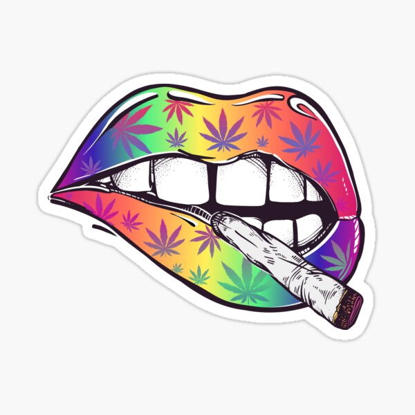 Psychedelic Lips Sticker
