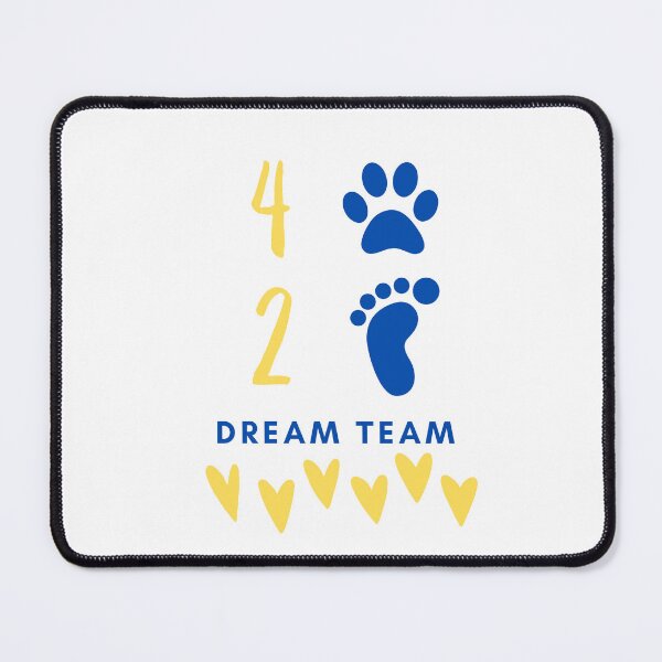 Item preview, Dream team in blue and yellow with paws and feet for dog sport enthusiasts designed and sold by PausePapote.