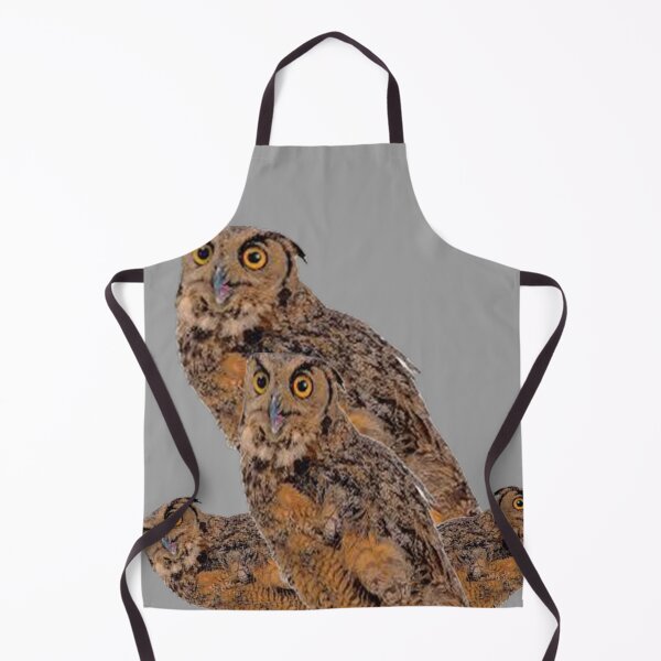 Item preview, BROWN FOREST OWL FAMLY GREY ART designed and sold by sharlesart.