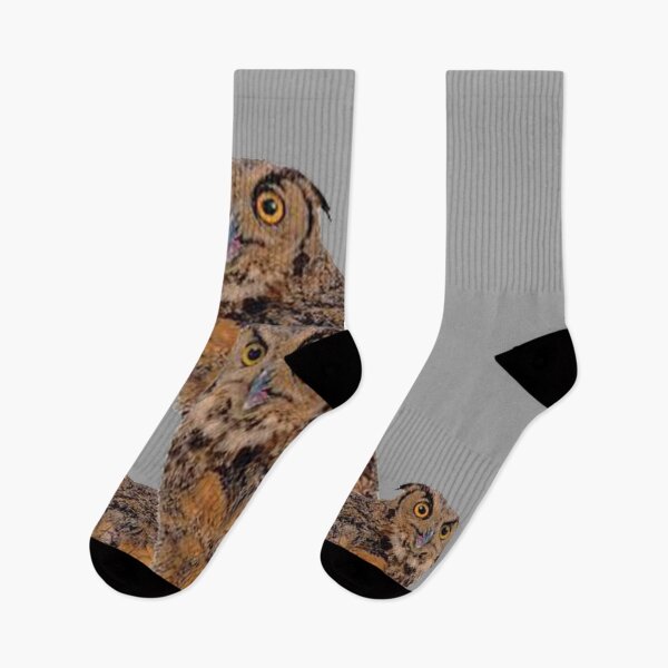 Item preview, BROWN FOREST OWL FAMLY GREY ART designed and sold by sharlesart.